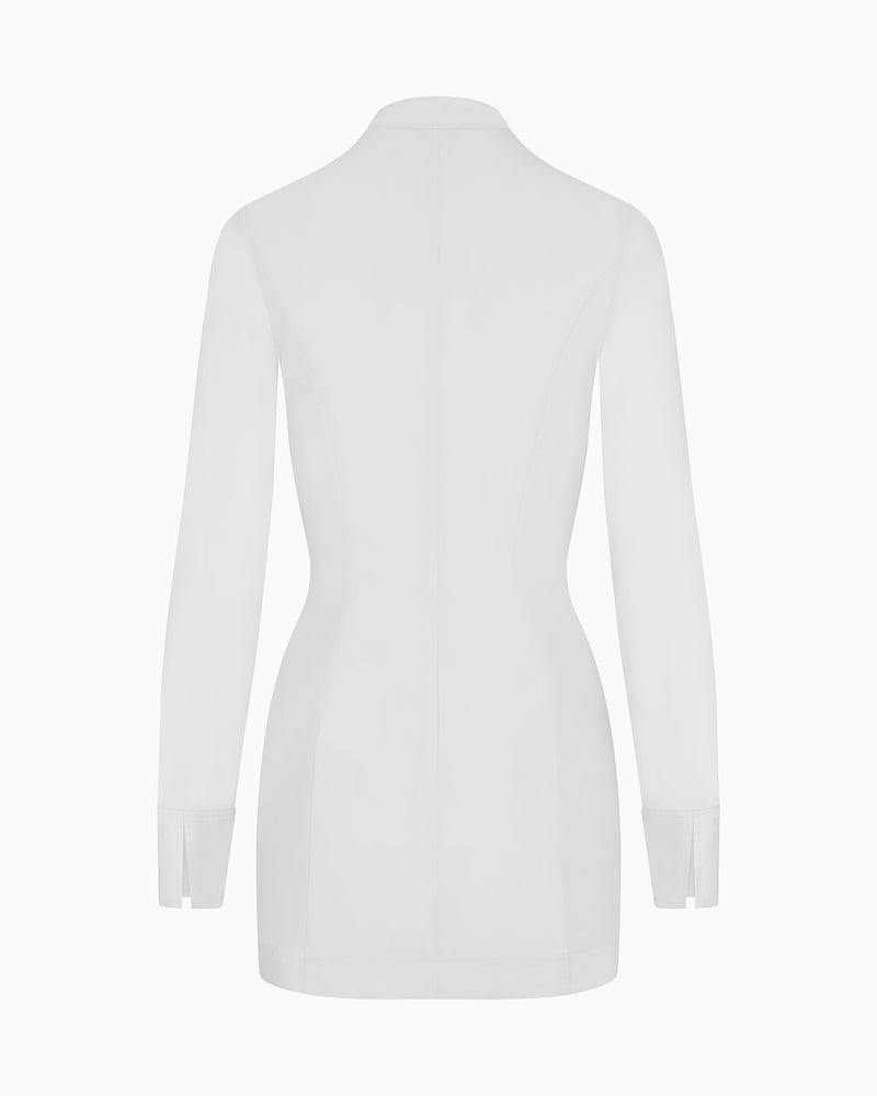 Poplin Zip Mini Dress | Light Grey