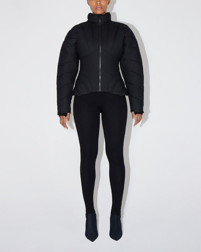 Sculpted Puffer Jacket | Black