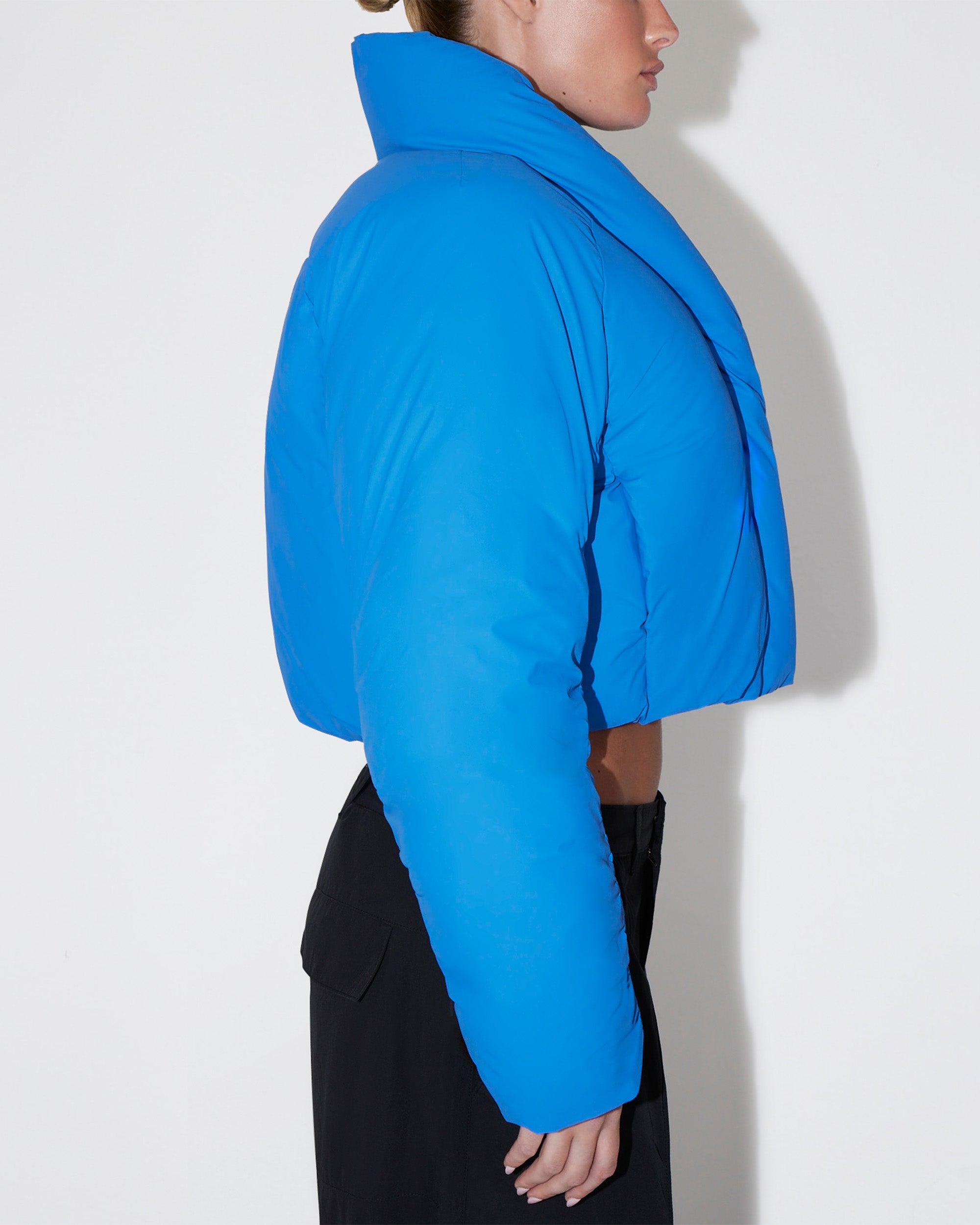 Cropped Puffer Jacket | Cobalt Blue