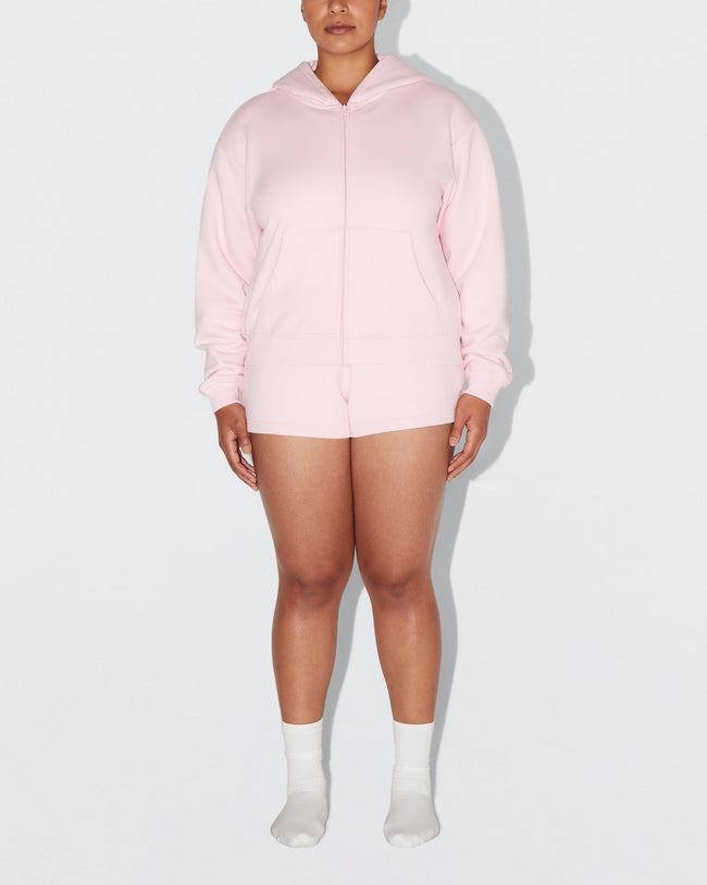 Fleece Zip Hoodie with Oversized Hood | Orchid Pink