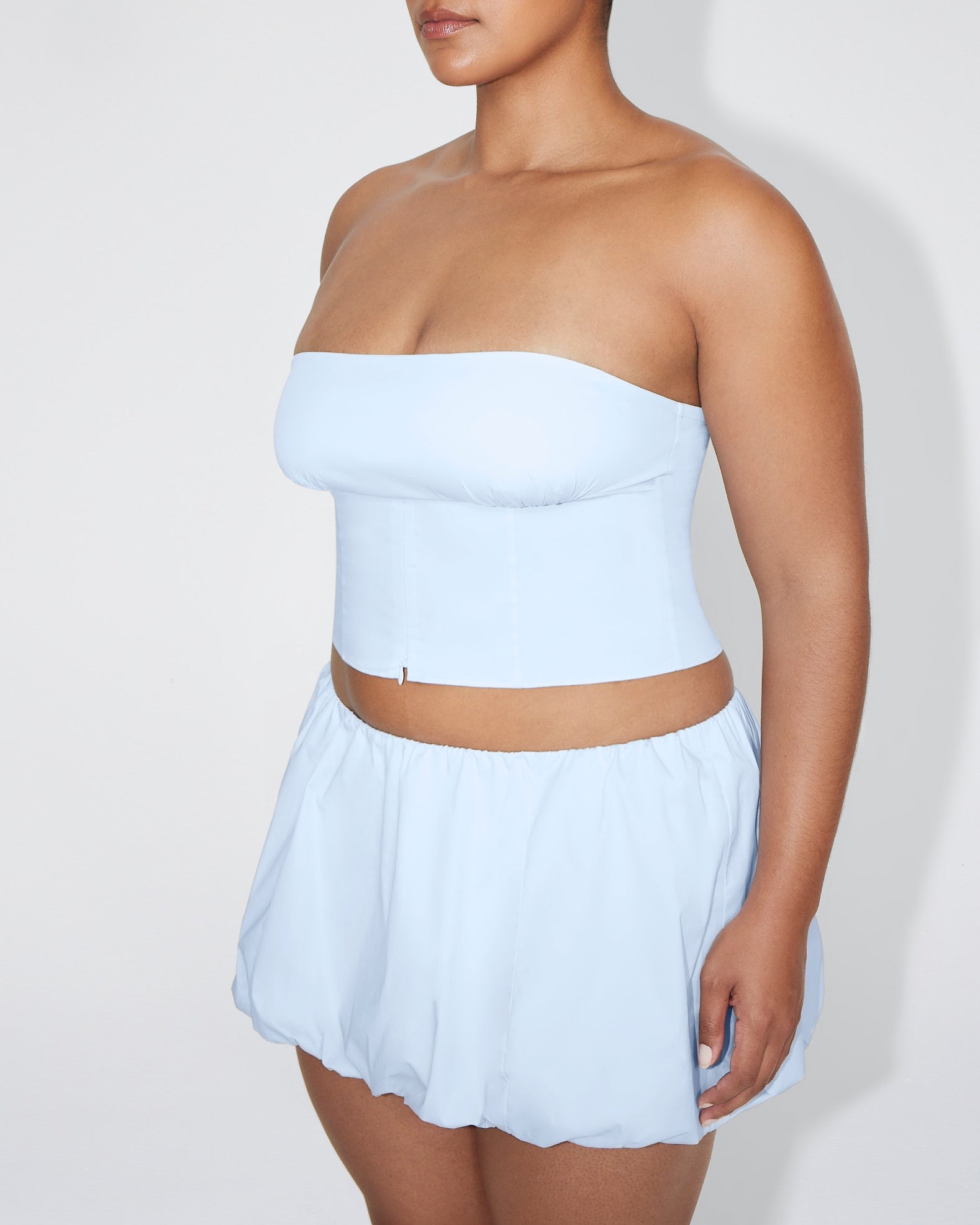 Poplin Tube Top | Ice Blue