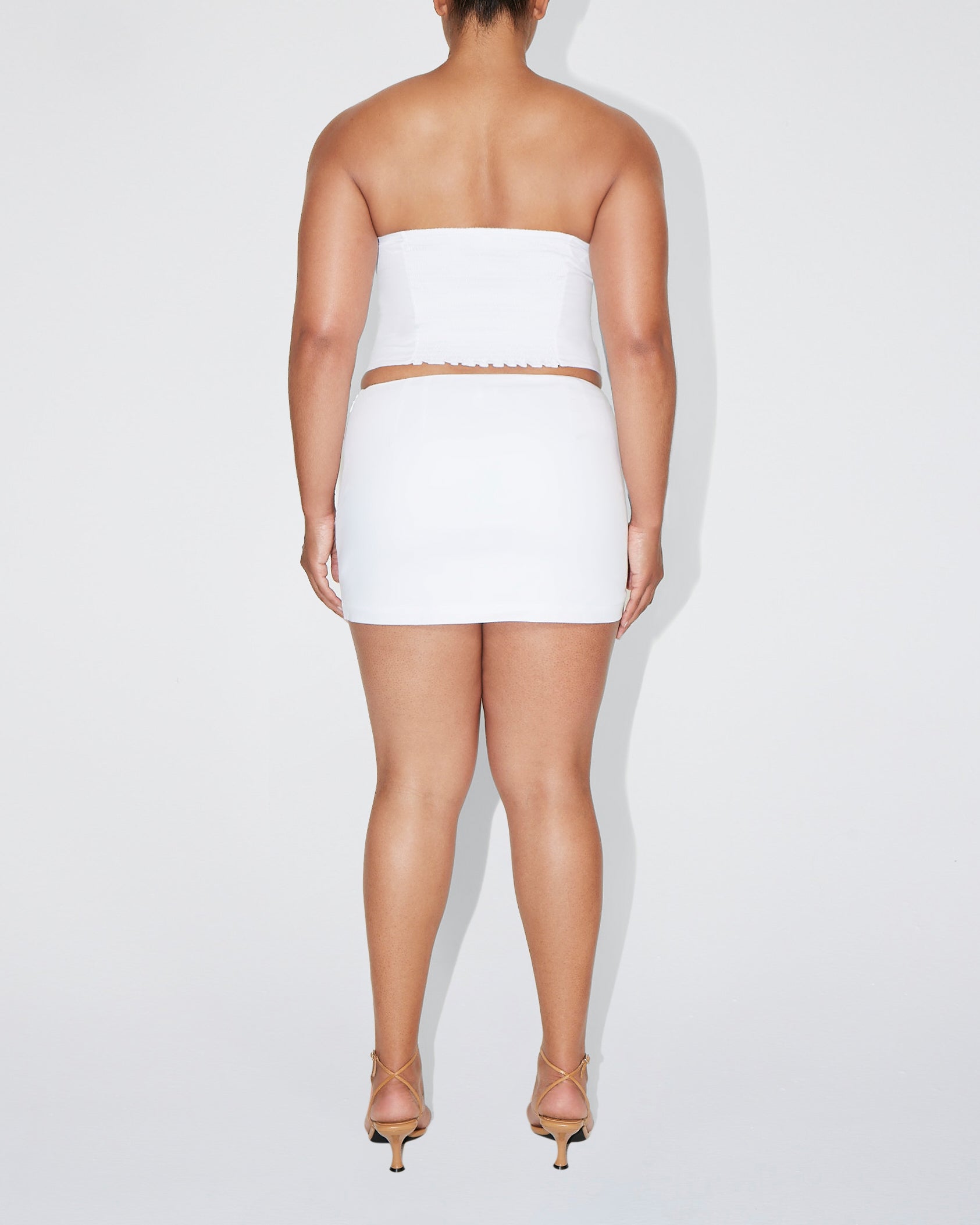 Poplin Micro Mini Skirt | White