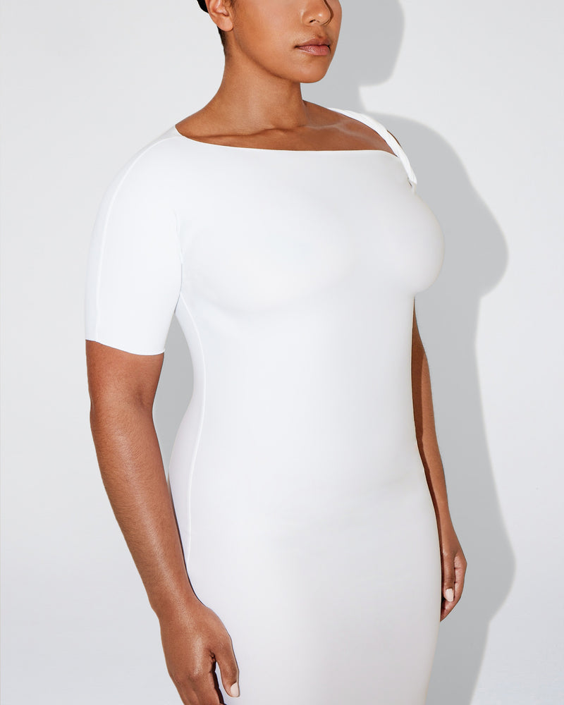 Sleek Stretch Twist Maxi Dress | Bright White