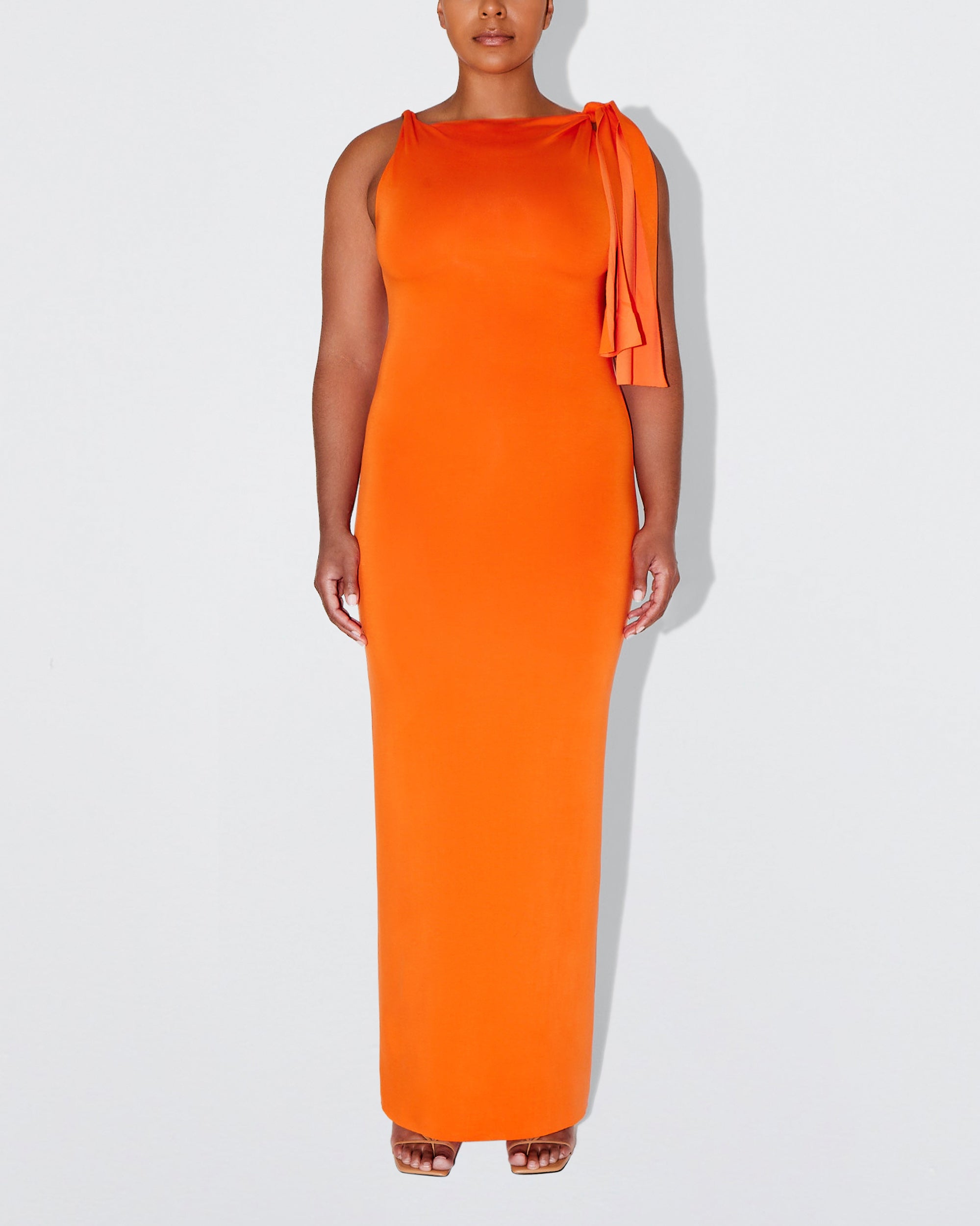 Sueded Stretch Knotted Maxi Dress | Papaya