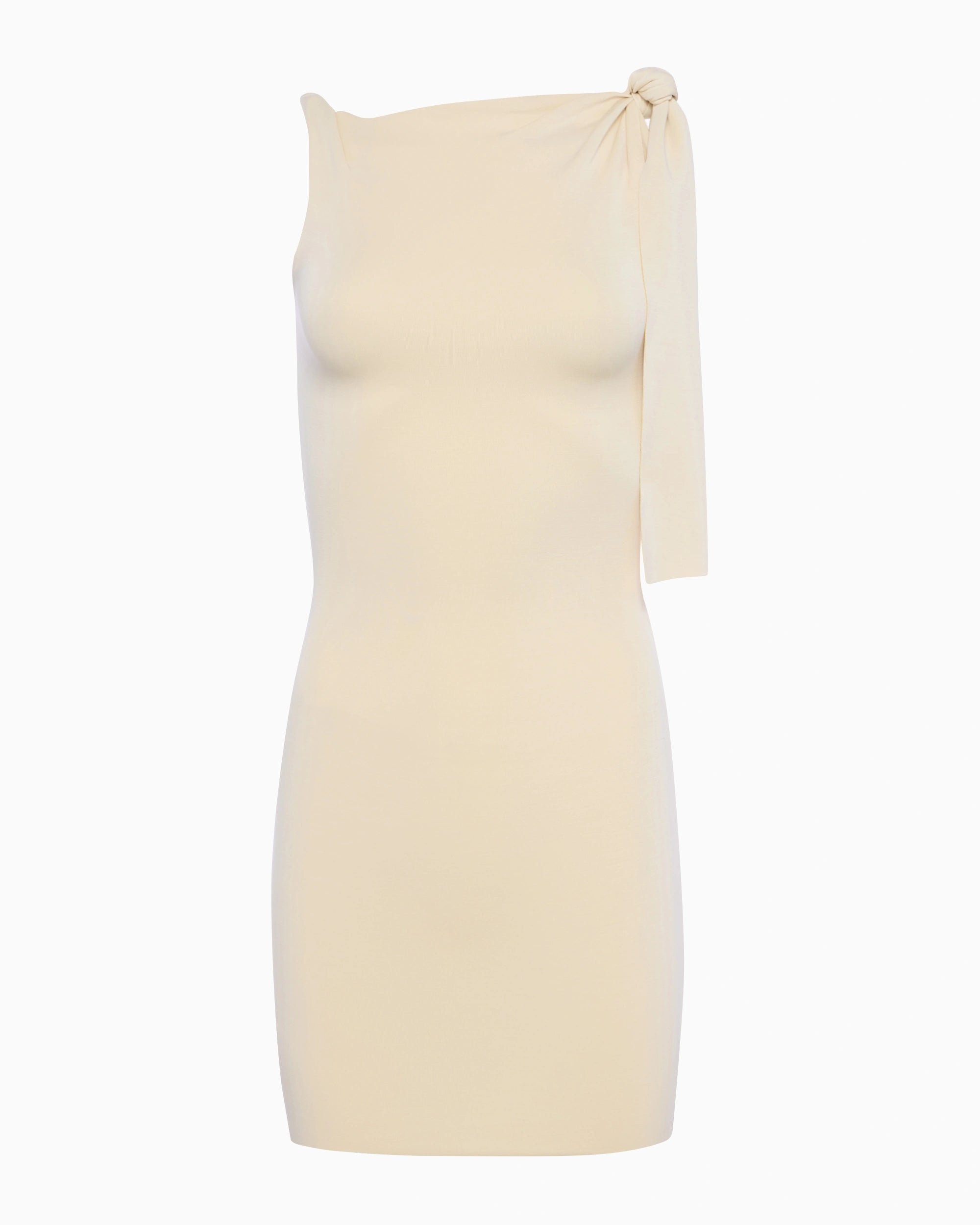 Sueded Stretch Knotted Mini Dress | Stone