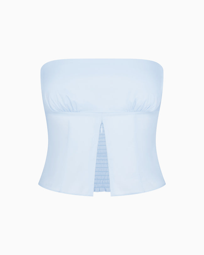 Poplin Tube Top | Ice Blue