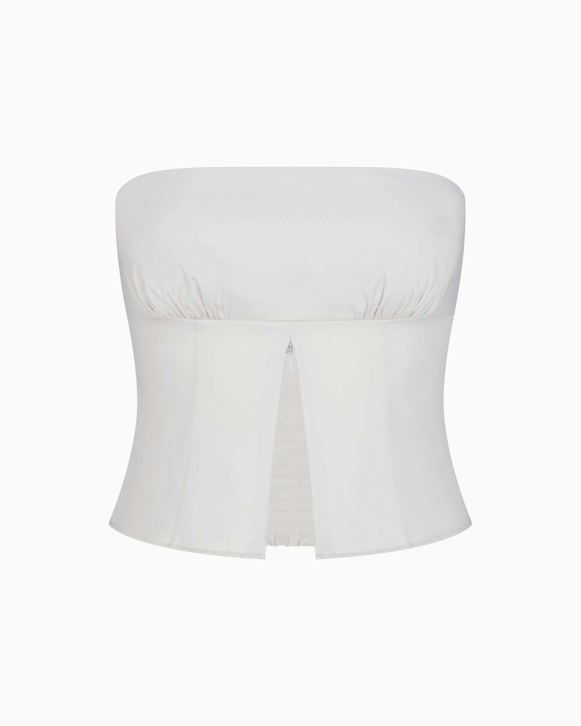 Poplin Tube Top | Light Grey