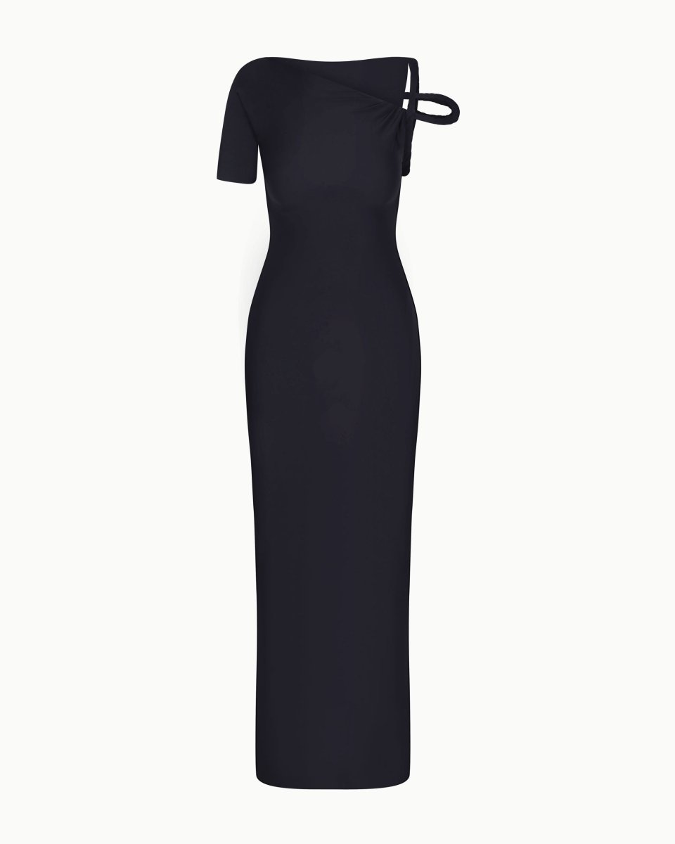 Black stretch maxi dress hotsell