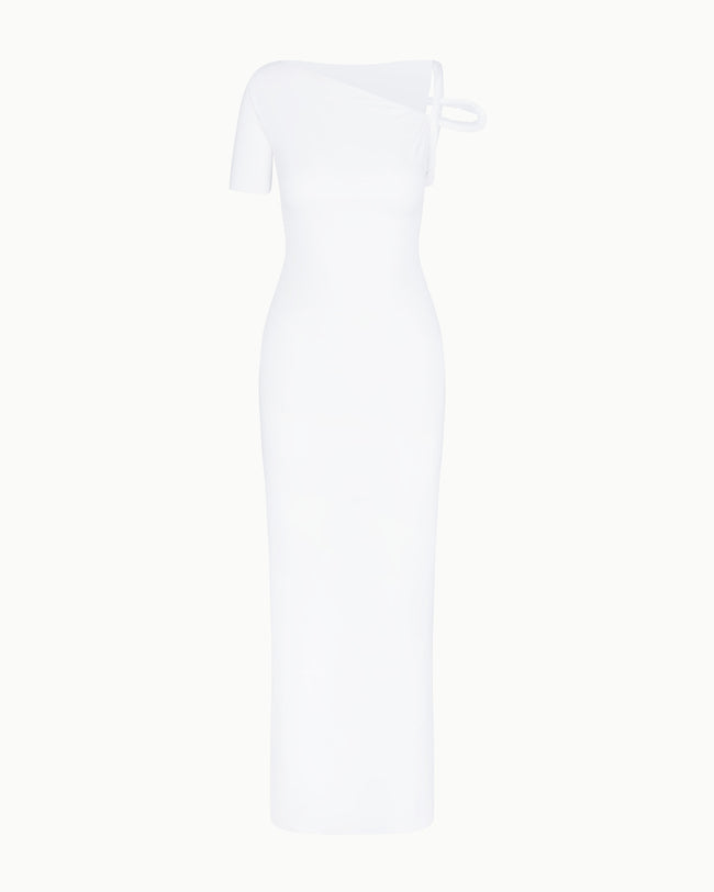 Sleek Stretch Twist Maxi Dress | Bright White