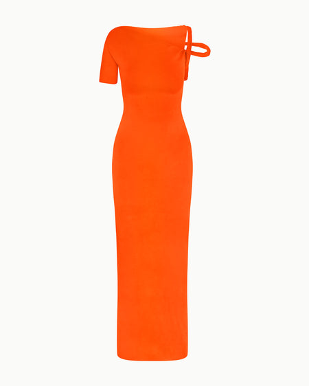 Sueded Stretch Twist Maxi Dress | Papaya