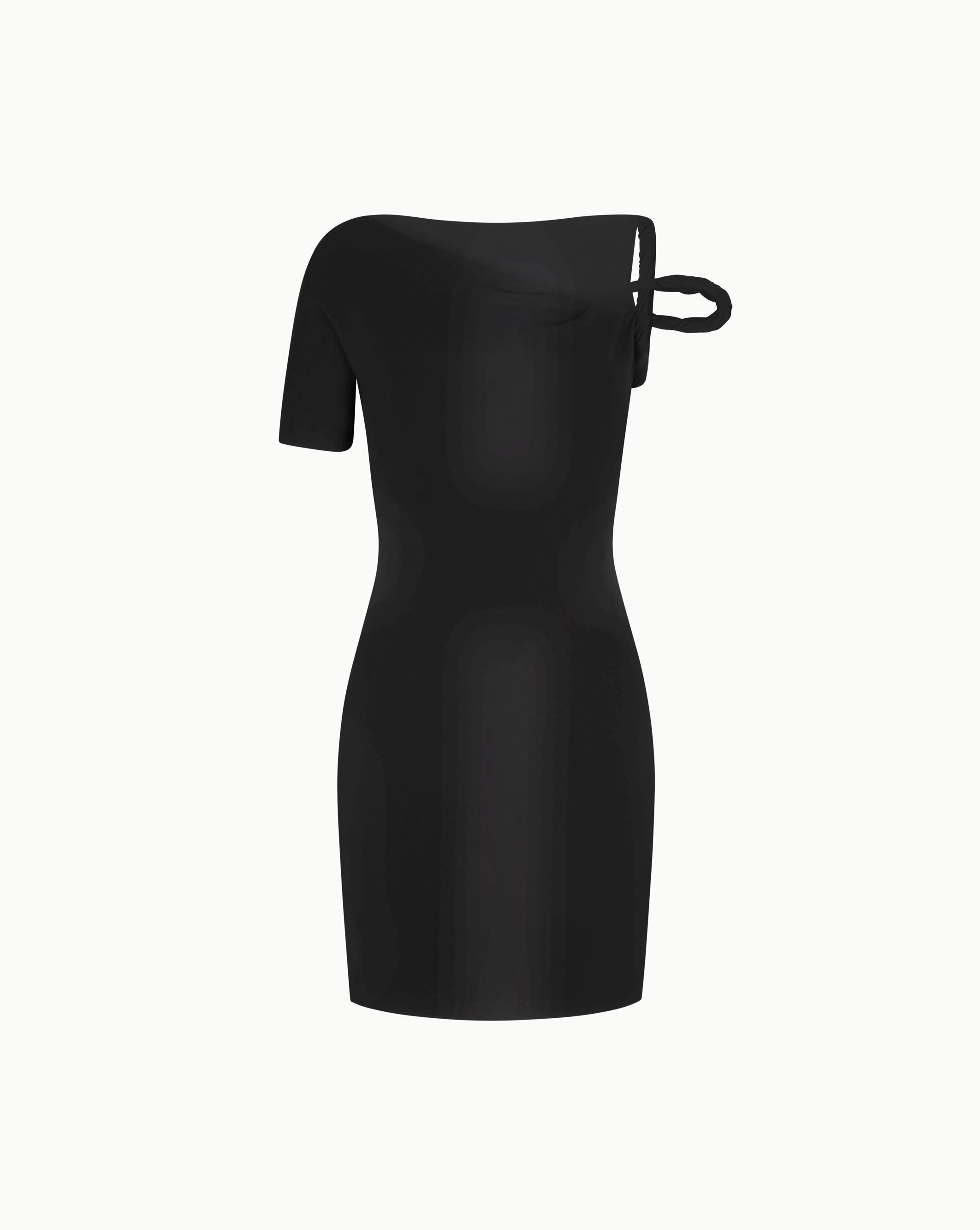 Sueded Stretch Twist Mini Dress | Black – Khy