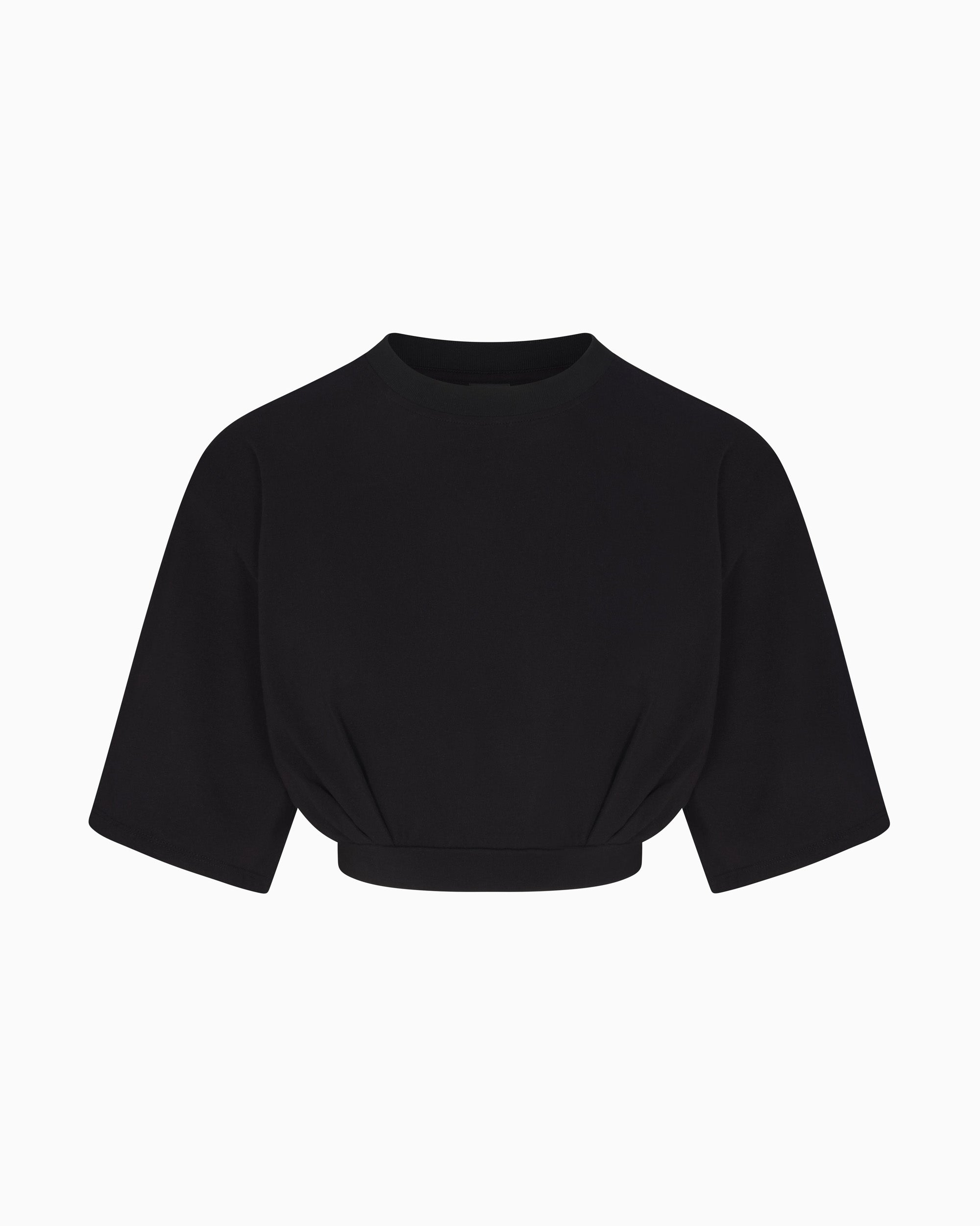 Boxy Cropped Tee | Black