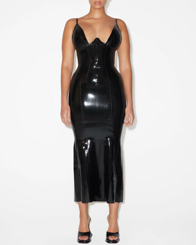 Latex Maxi Skirt | Black