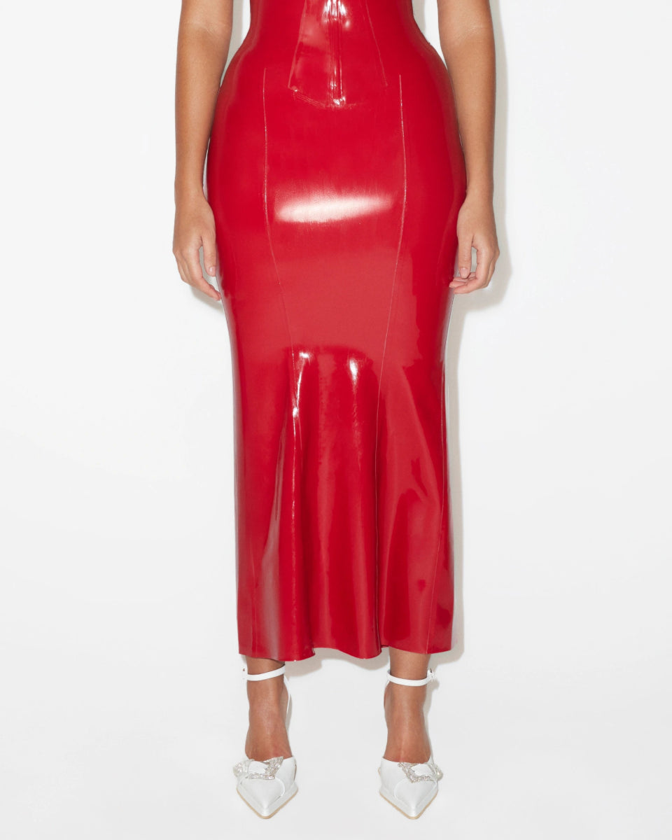 Latex Maxi Skirt | Rouge